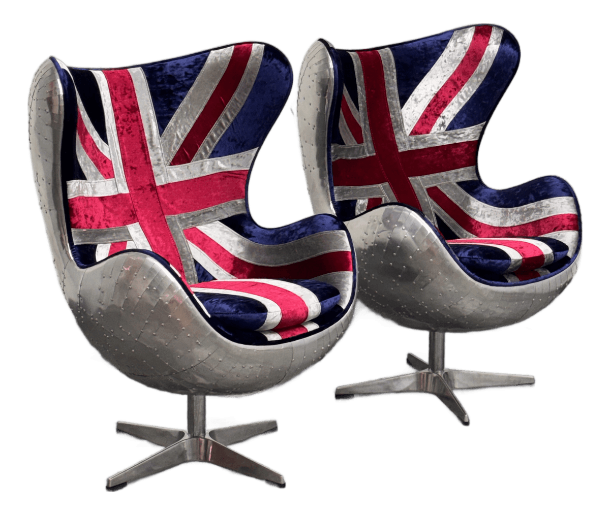 Acme Furniture Brancaster British Flag Egg Chairs, Pair - Thumbnail 2