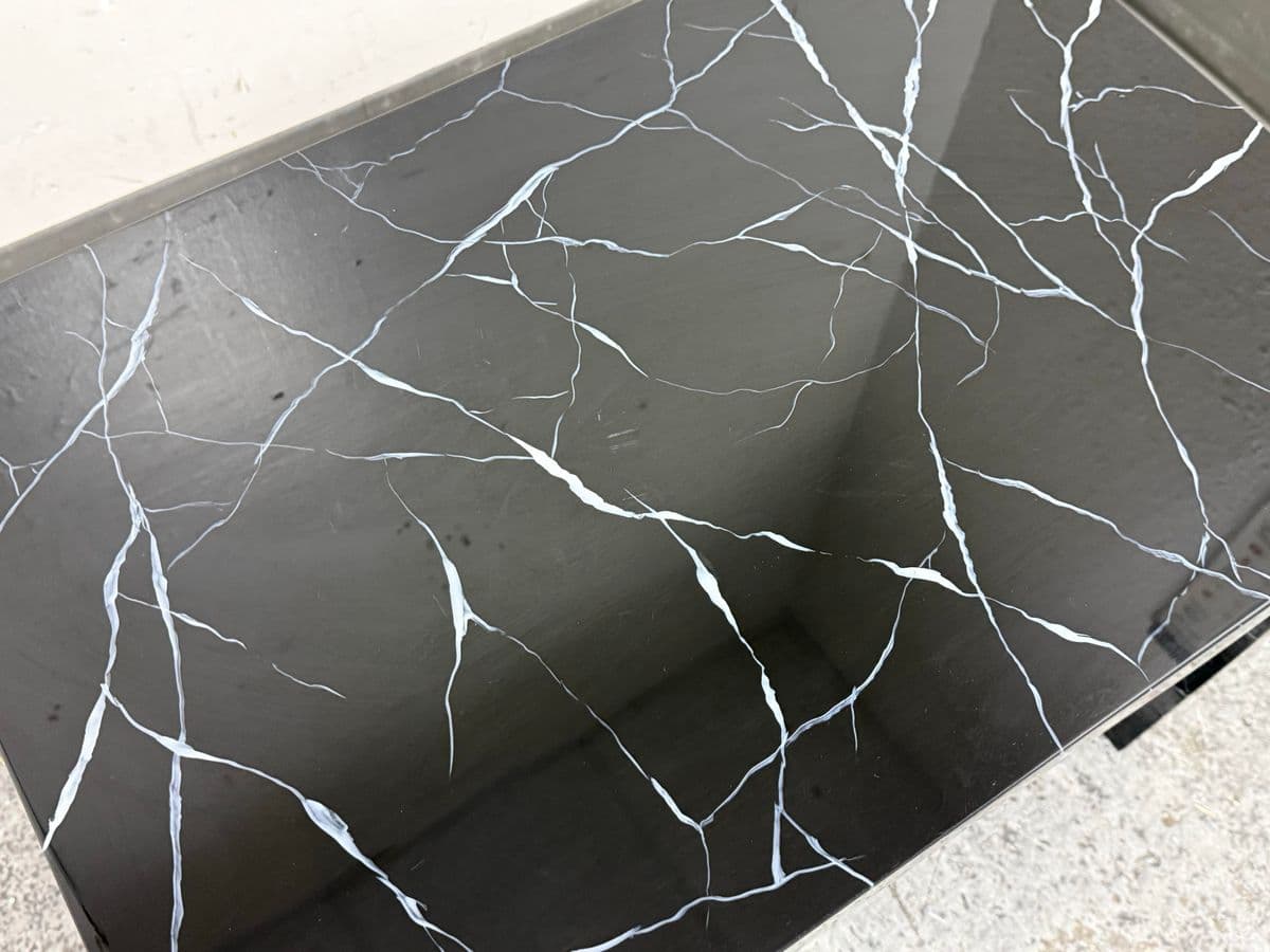 Made Goods Foster Faux Marble Lacquered Bench/Side Table - Thumbnail 10