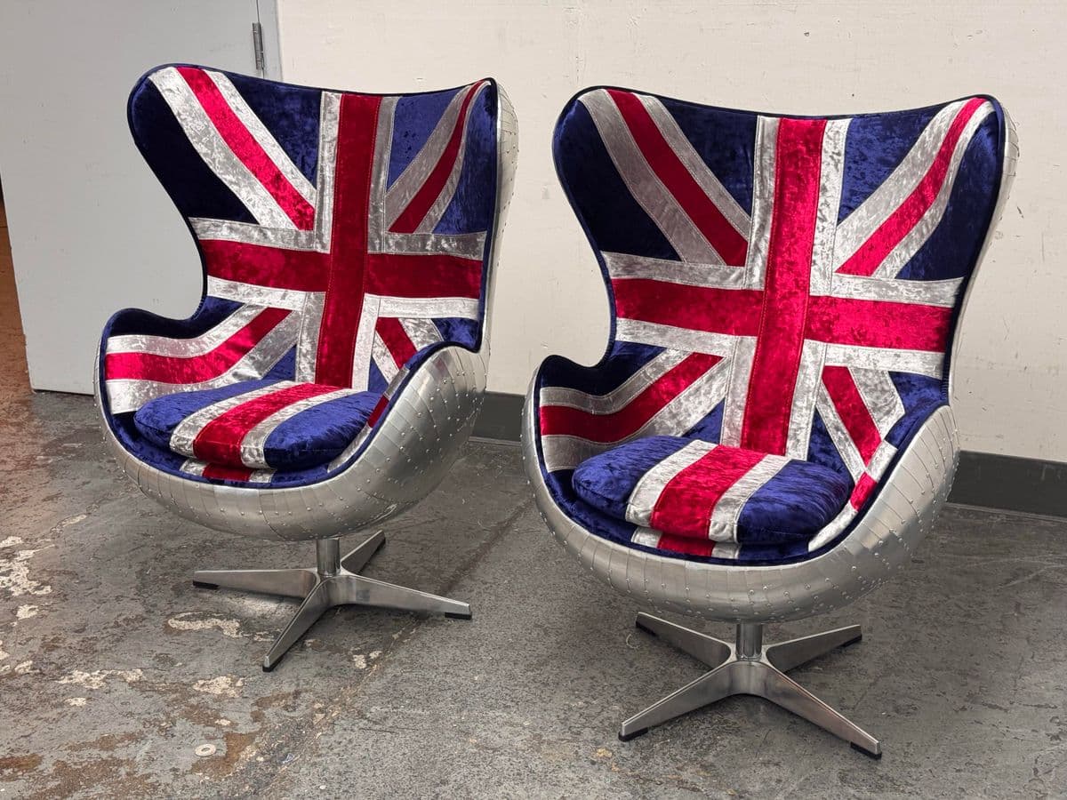 Acme Furniture Brancaster British Flag Egg Chairs, Pair - Thumbnail 4