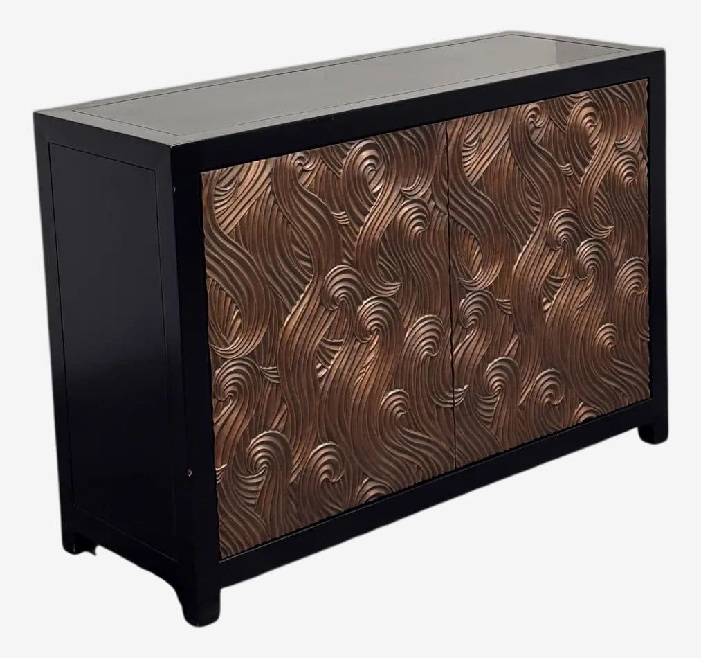 Robert Kuo for McGuire Furniture Dragon Swirl Bar Cabinet - Image 1