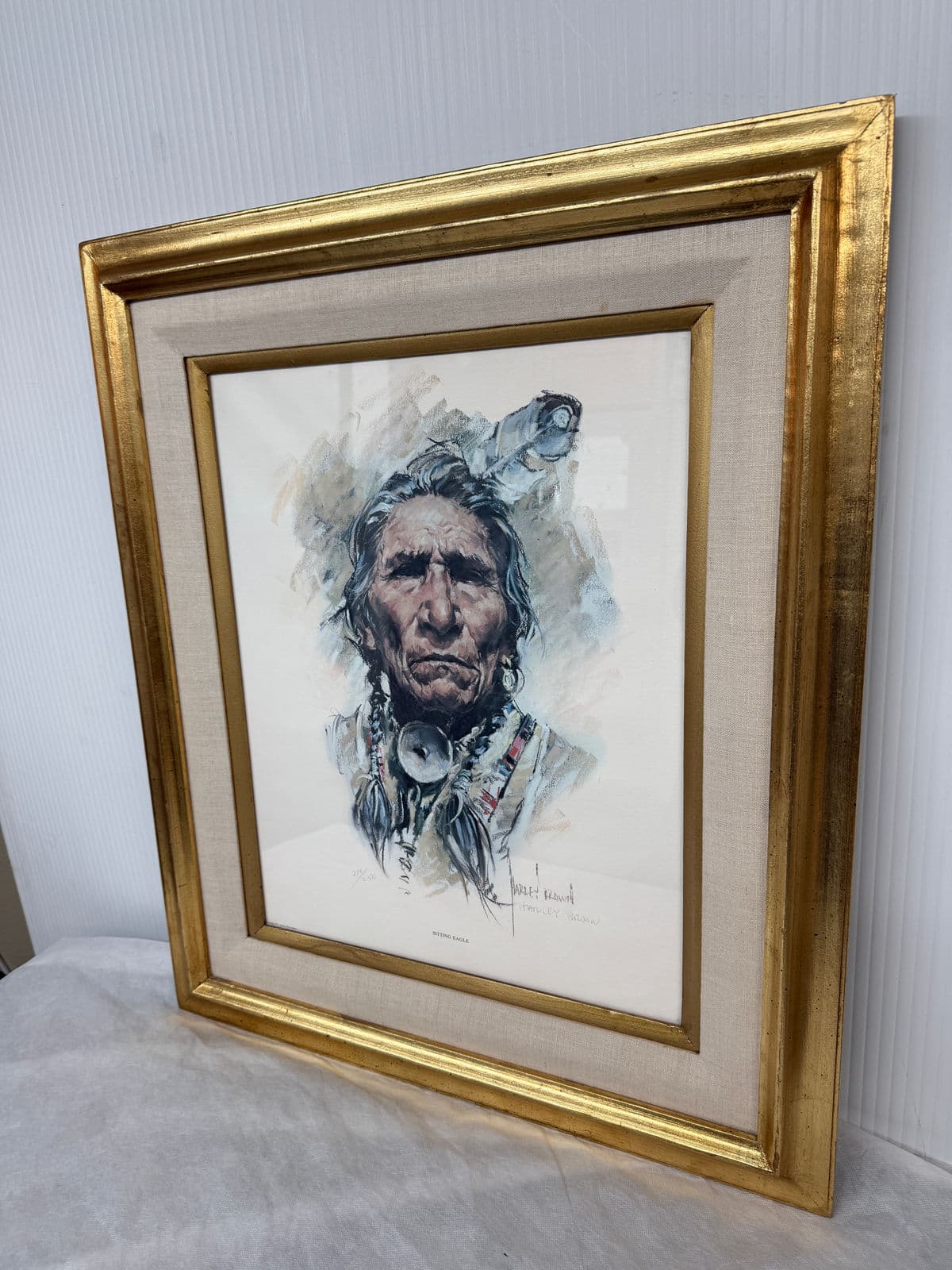 Harley Brown Sitting Eagle Lithograph, Signed - Thumbnail 4