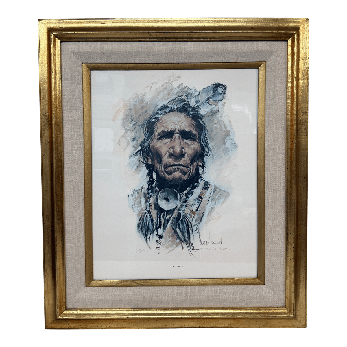 Harley Brown Sitting Eagle Lithograph, Signed - Thumbnail 2
