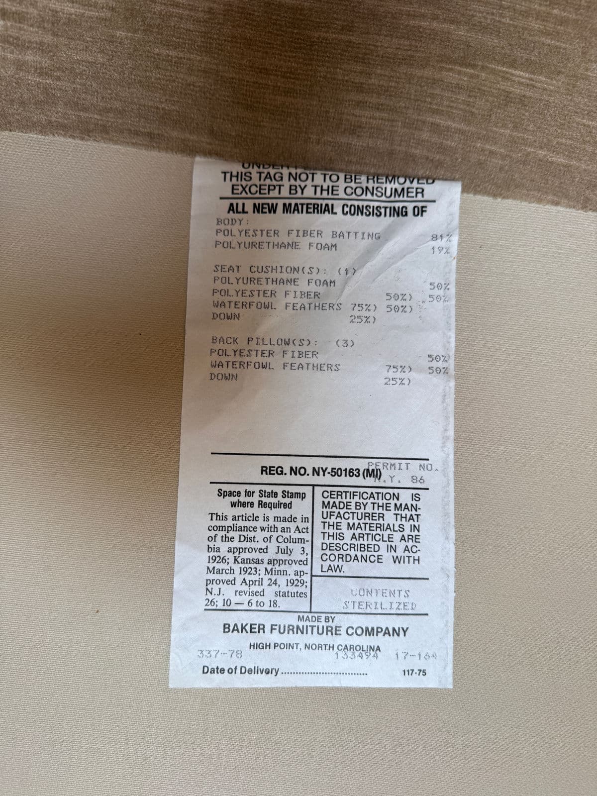 John Salandino for Baker Furniture Angled Sofa - Thumbnail 10