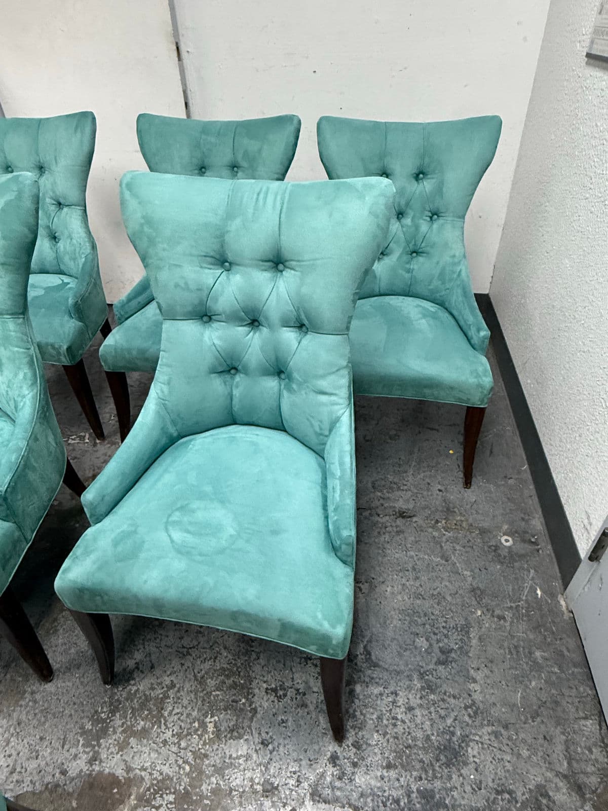 Bernhardt Art Deco Tufted Side Chairs, Set of Six - Thumbnail 6