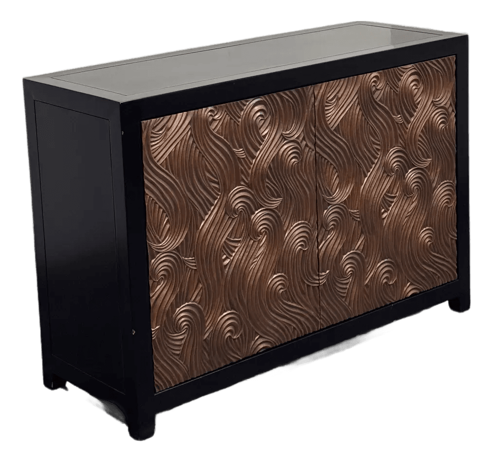 Robert Kuo for McGuire Furniture Dragon Swirl Bar Cabinet - Thumbnail 2