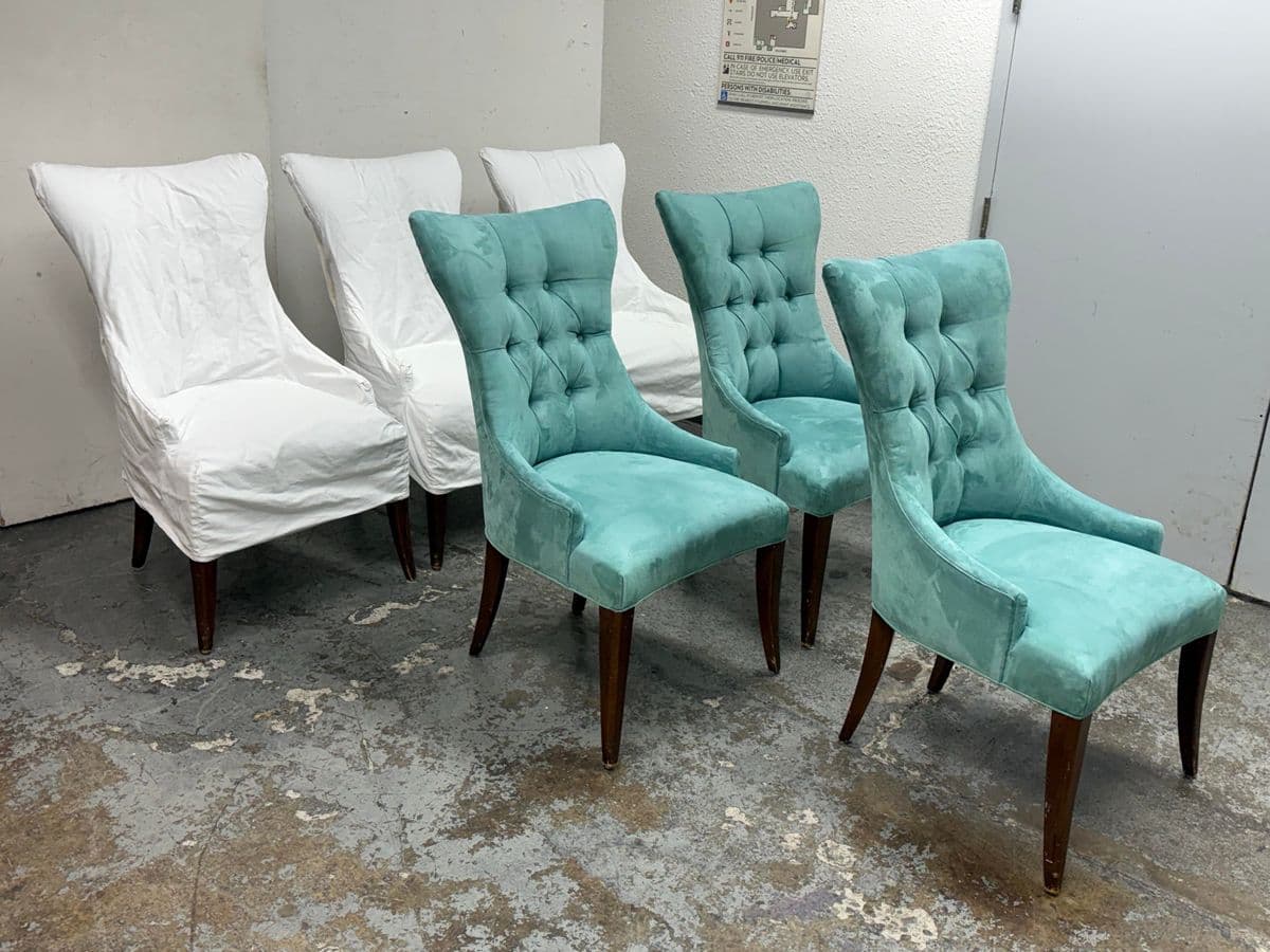 Bernhardt Art Deco Tufted Side Chairs, Set of Six - Thumbnail 4
