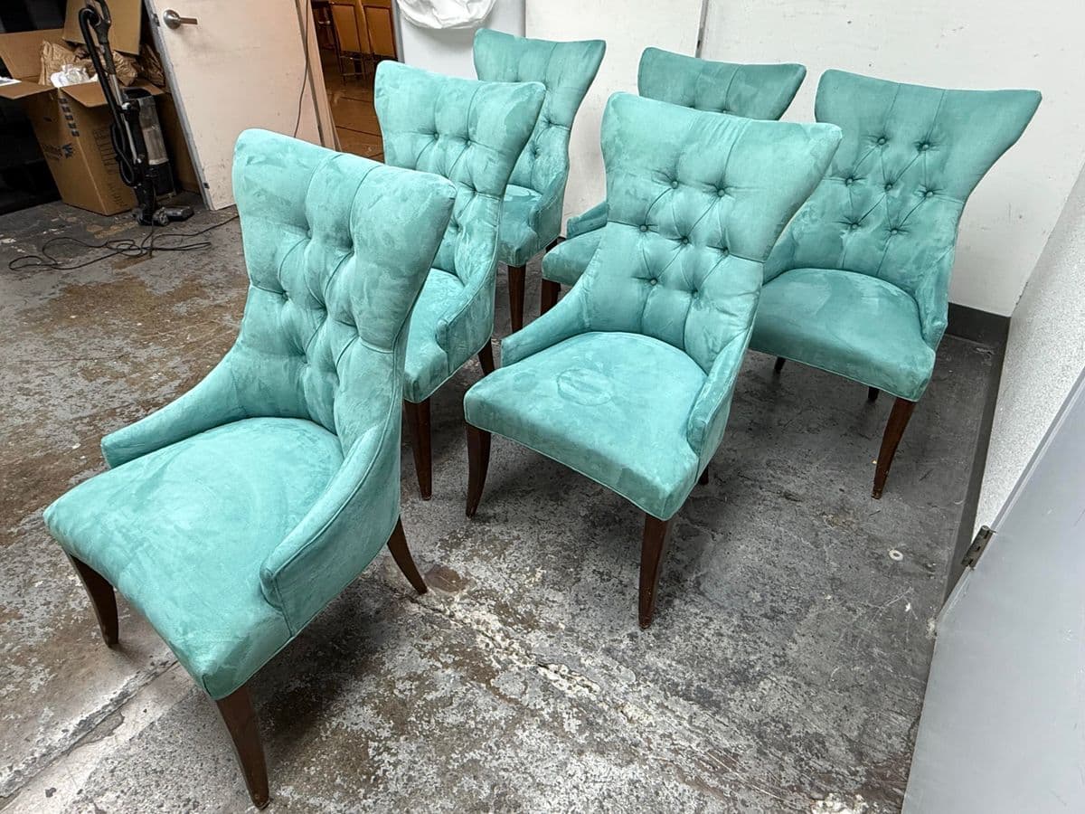 Bernhardt Art Deco Tufted Side Chairs, Set of Six - Thumbnail 5
