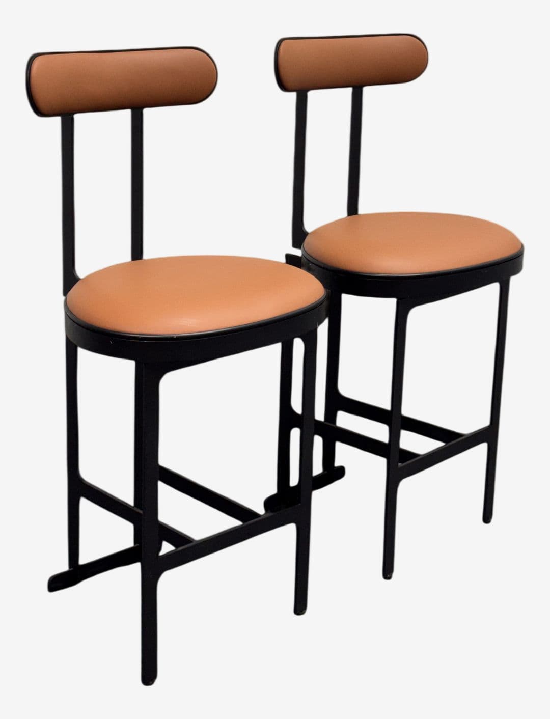 Michael Oren Porter Place Style Swivel Counter Stools, Pair - Image 1