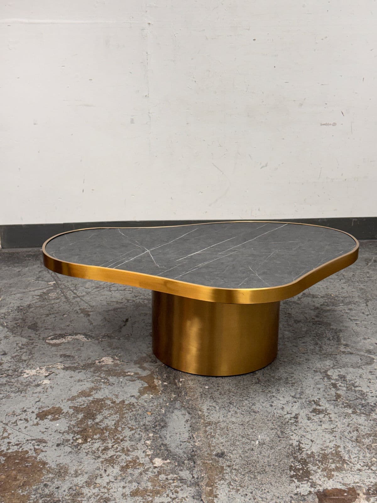 Michael Oren Design Marquina Marble Kidney Coffee Table + Side Table, Set of Two - Thumbnail 9