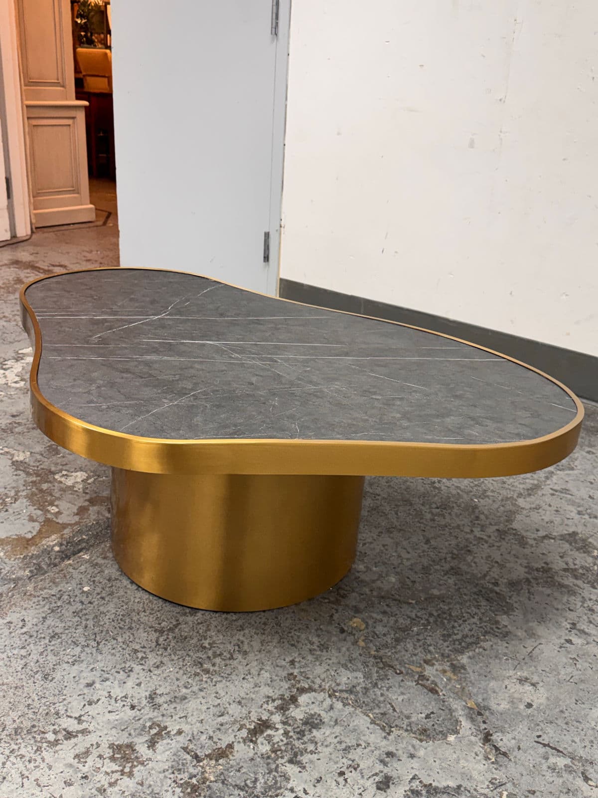 Michael Oren Design Marquina Marble Kidney Coffee Table + Side Table, Set of Two - Thumbnail 13