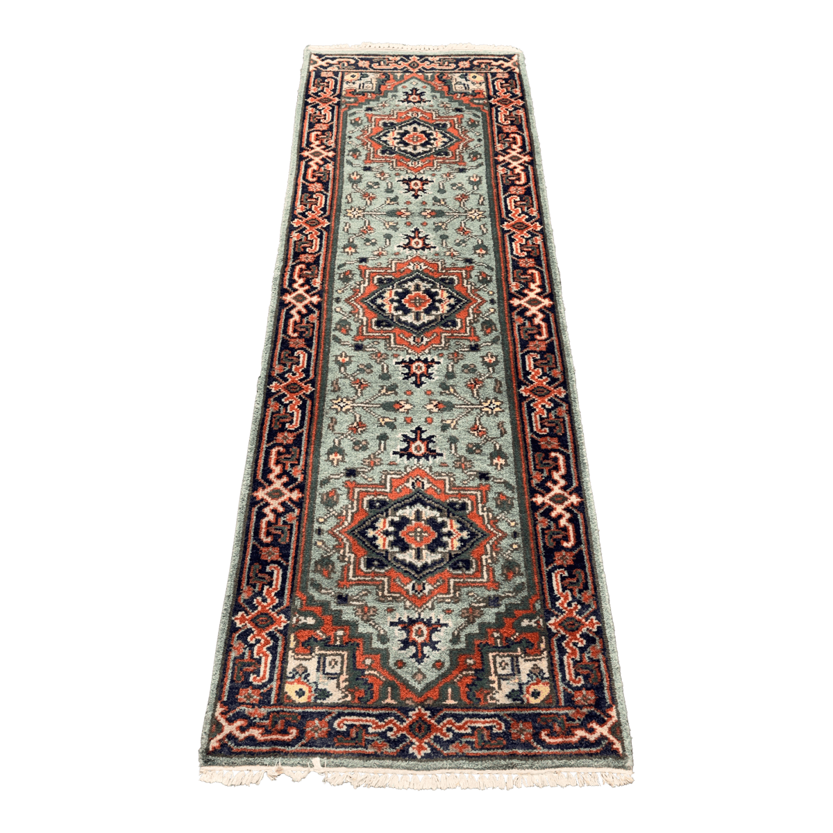 2ft 9in × 8ft 3in Vintage Wool Runner Rug - Thumbnail 2