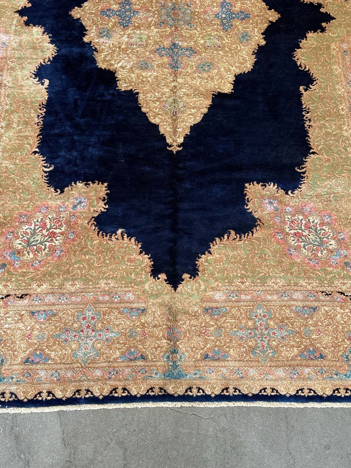 9ft 11in × 15ft 8in Circa 1960's Persian Kerman Area Rug - Thumbnail 6