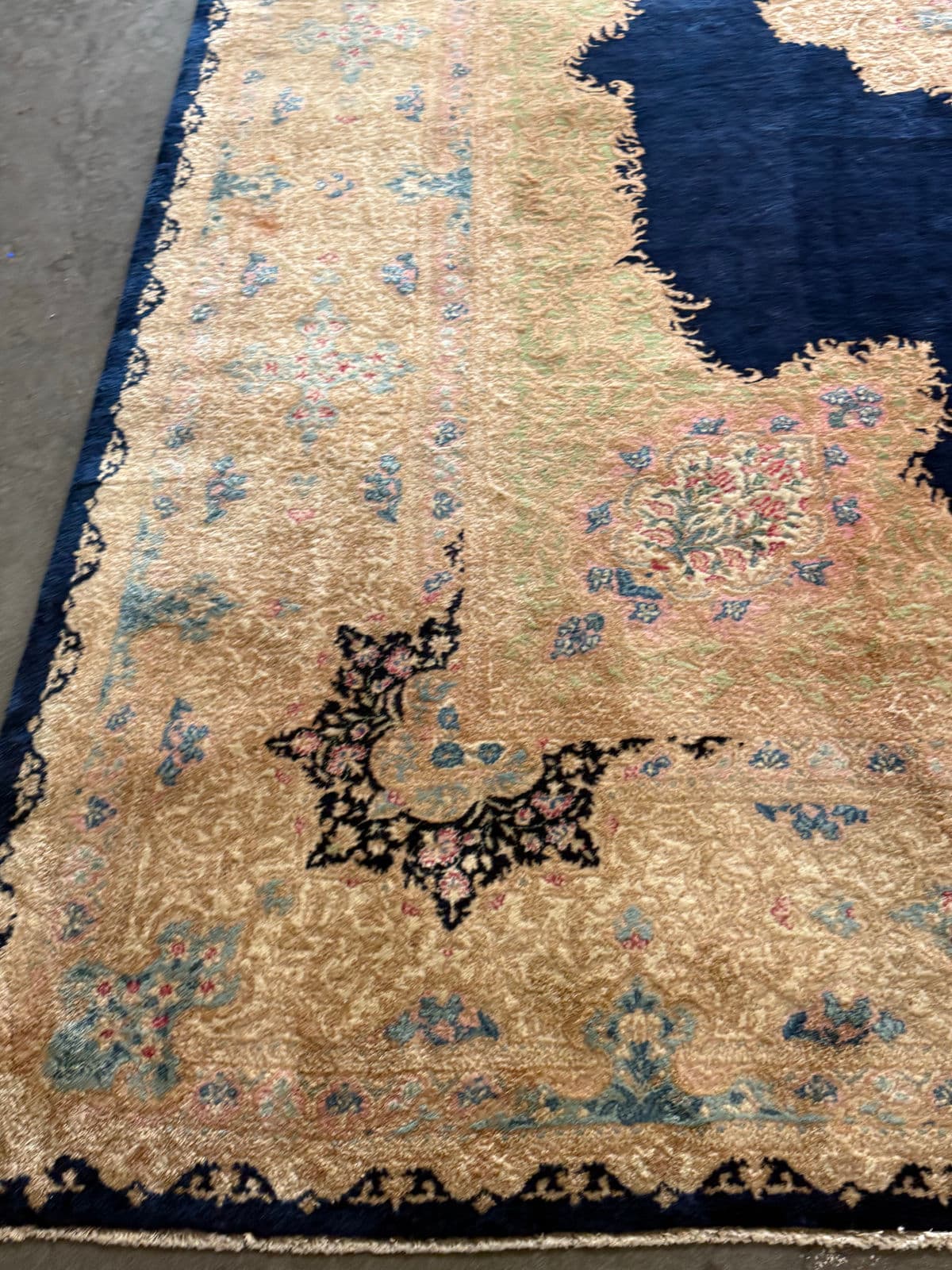 9ft 11in × 15ft 8in Circa 1960's Persian Kerman Area Rug - Thumbnail 4