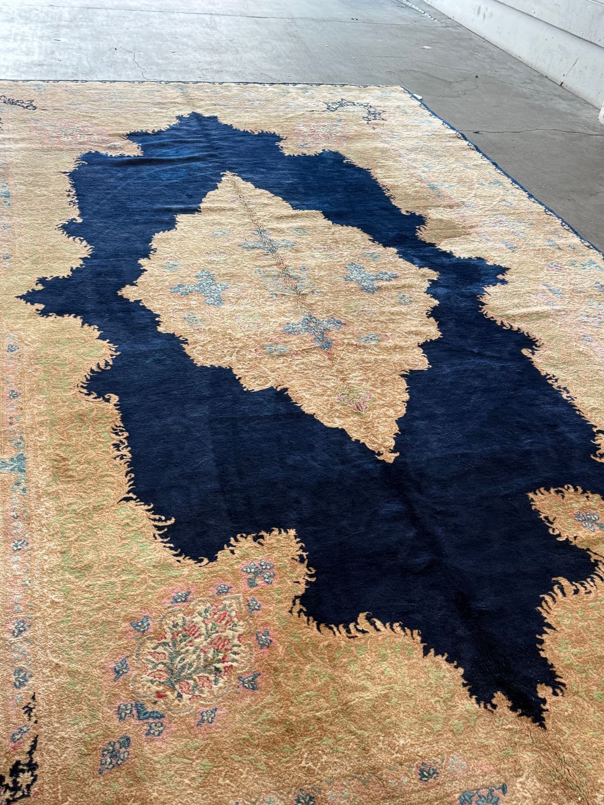 9ft 11in × 15ft 8in Circa 1960's Persian Kerman Area Rug - Thumbnail 5