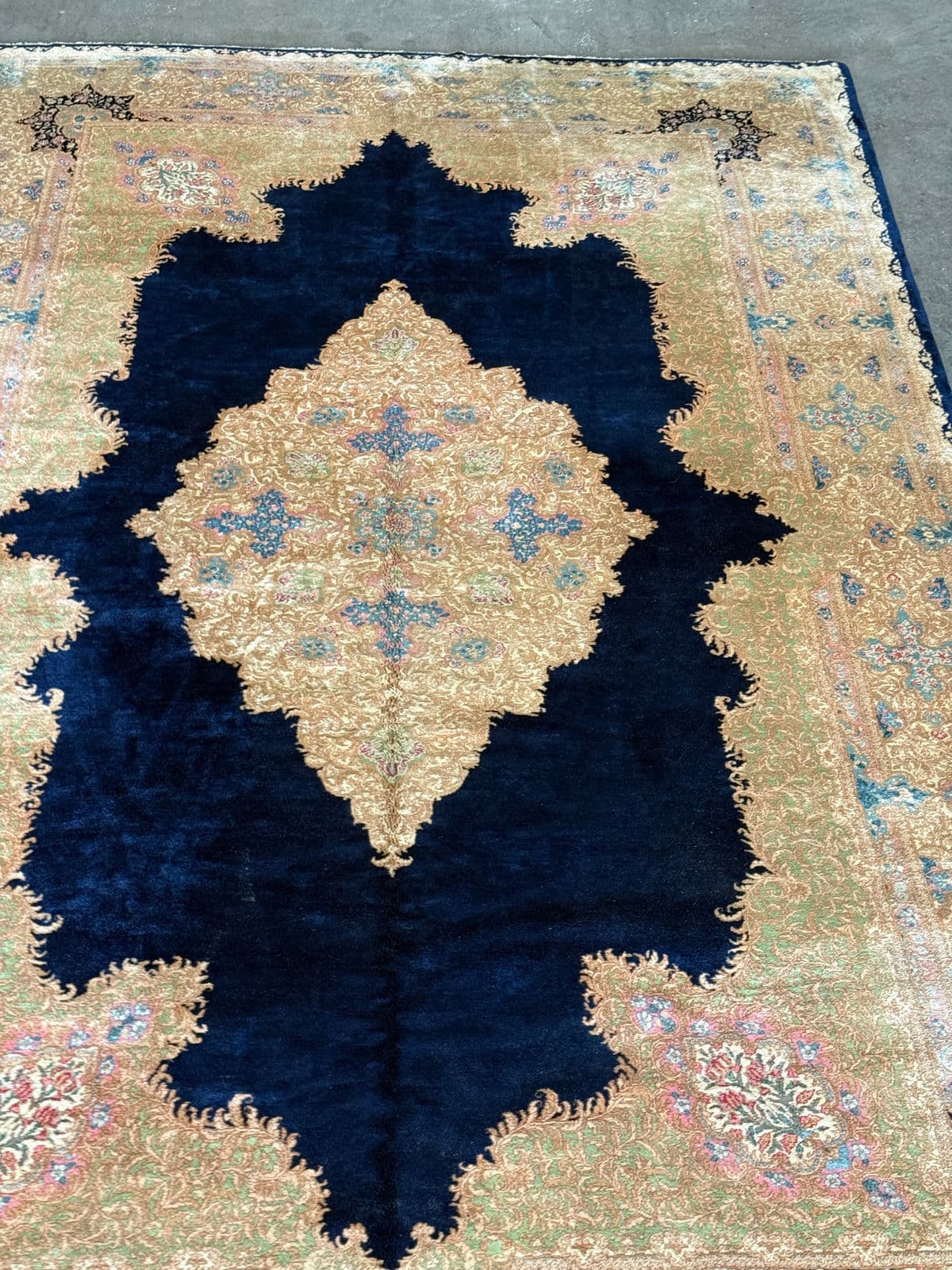 9ft 11in × 15ft 8in Circa 1960's Persian Kerman Area Rug - Thumbnail 7