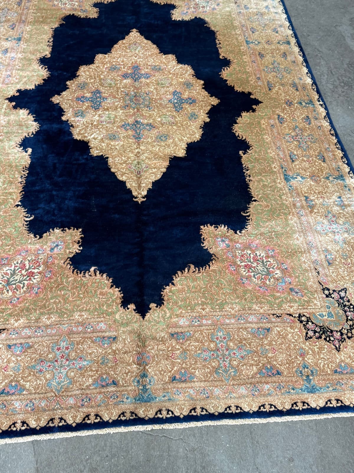 9ft 11in × 15ft 8in Circa 1960's Persian Kerman Area Rug - Thumbnail 10