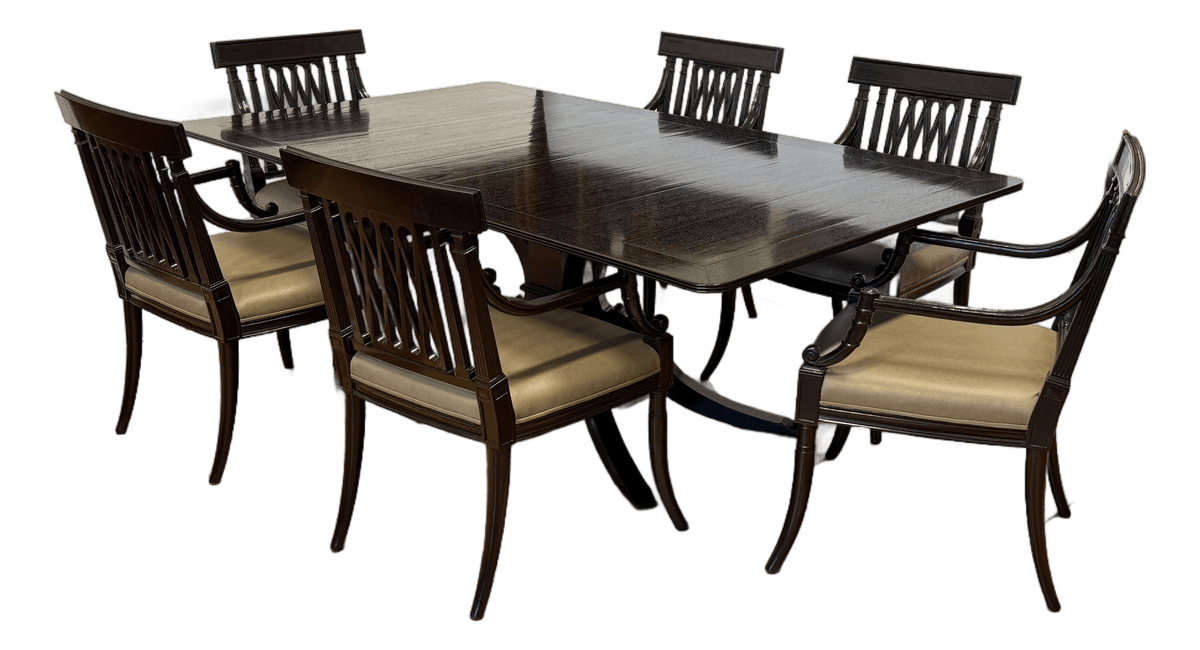 Rose Tarlow Pickwick Table + Set of Six Pope Arm Chairs, Set - Thumbnail 2