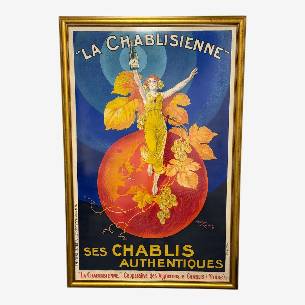 Henri Le Monnier “La Chablisienne” Lithograph, Framed - Image 1