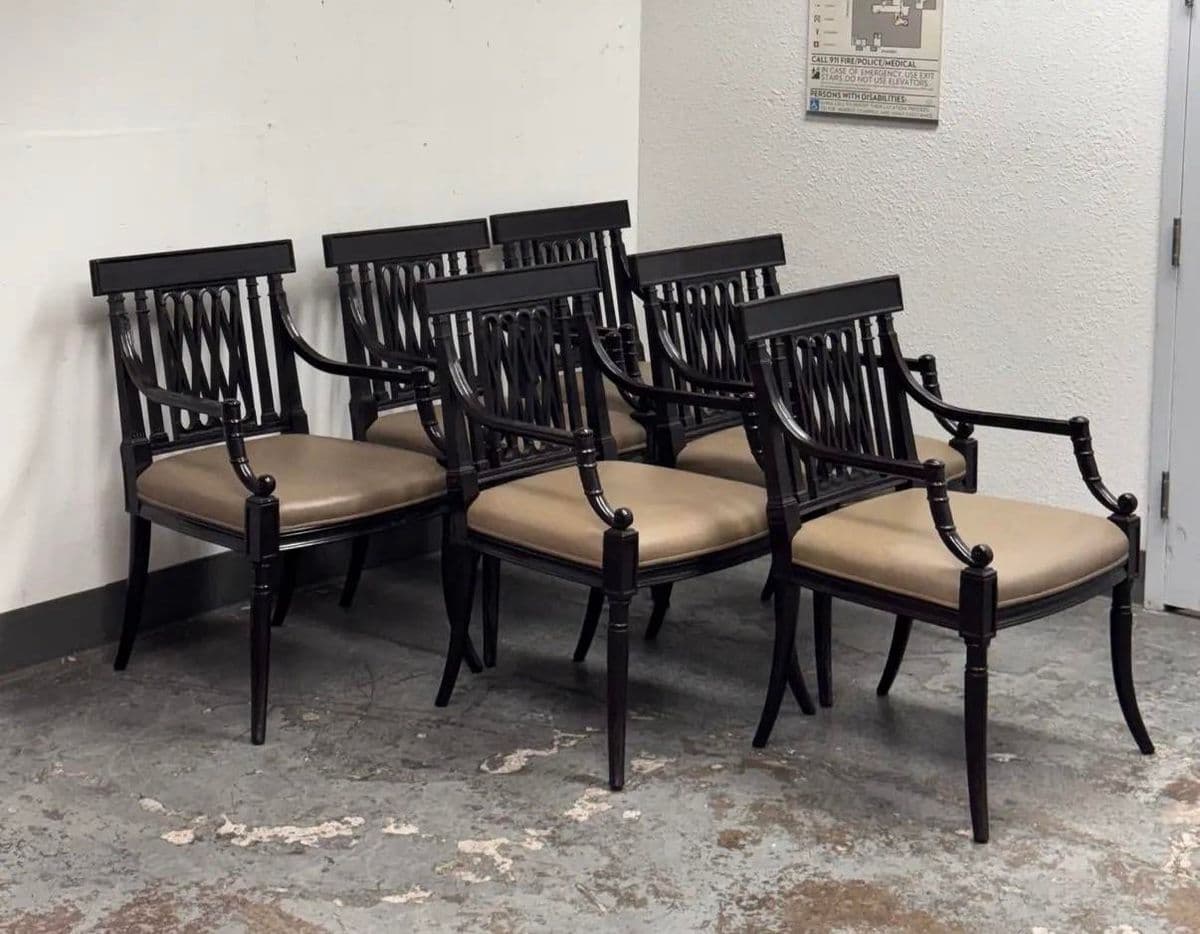 Rose Tarlow Pickwick Table + Set of Six Pope Arm Chairs, Set - Thumbnail 13