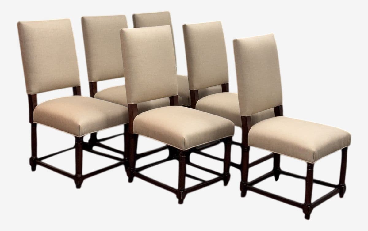 Restoration Hardware Empire Parsons Back Dining Chairs, Set of Six - Image 1