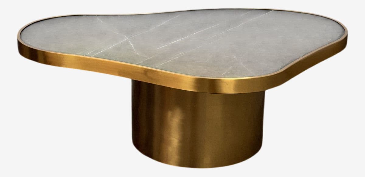 Michael Oren Design Marquina Marble Kidney Coffee Table - Image 1