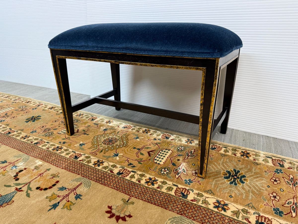 Bespoke Sapphire Velvet Bench - Thumbnail 6