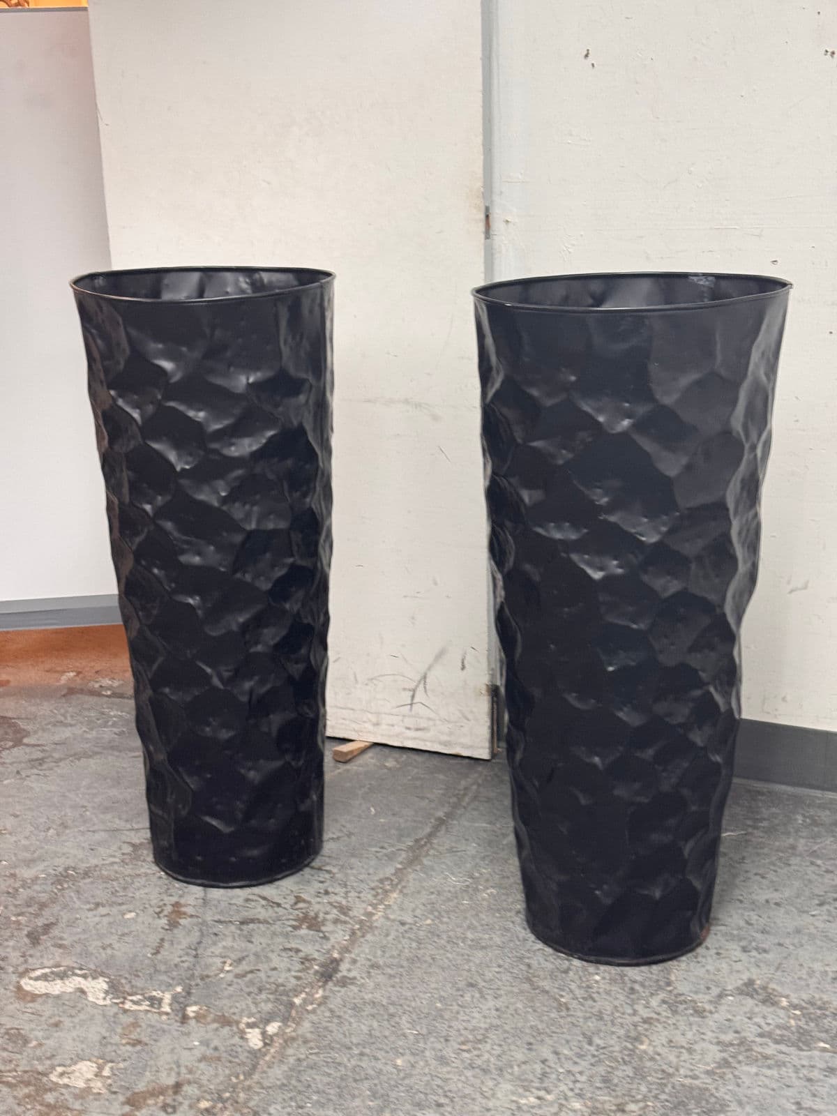 Vintage Hammered Planters, Pair - Thumbnail 6