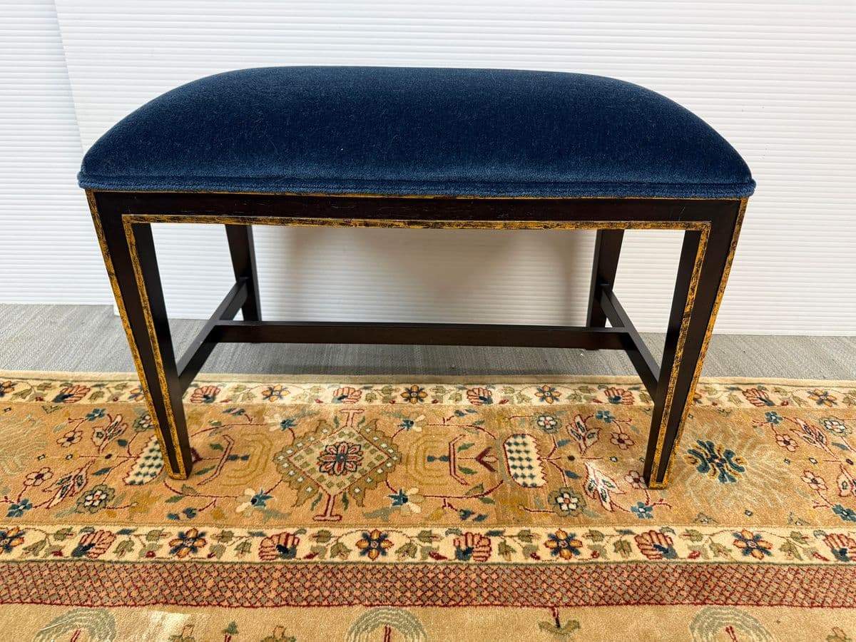 Bespoke Sapphire Velvet Bench - Thumbnail 3