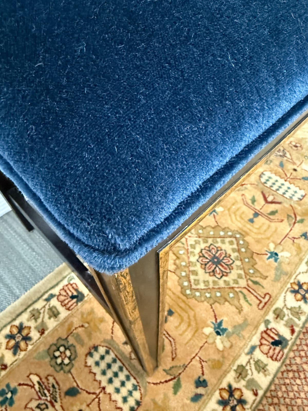 Bespoke Sapphire Velvet Bench - Thumbnail 11