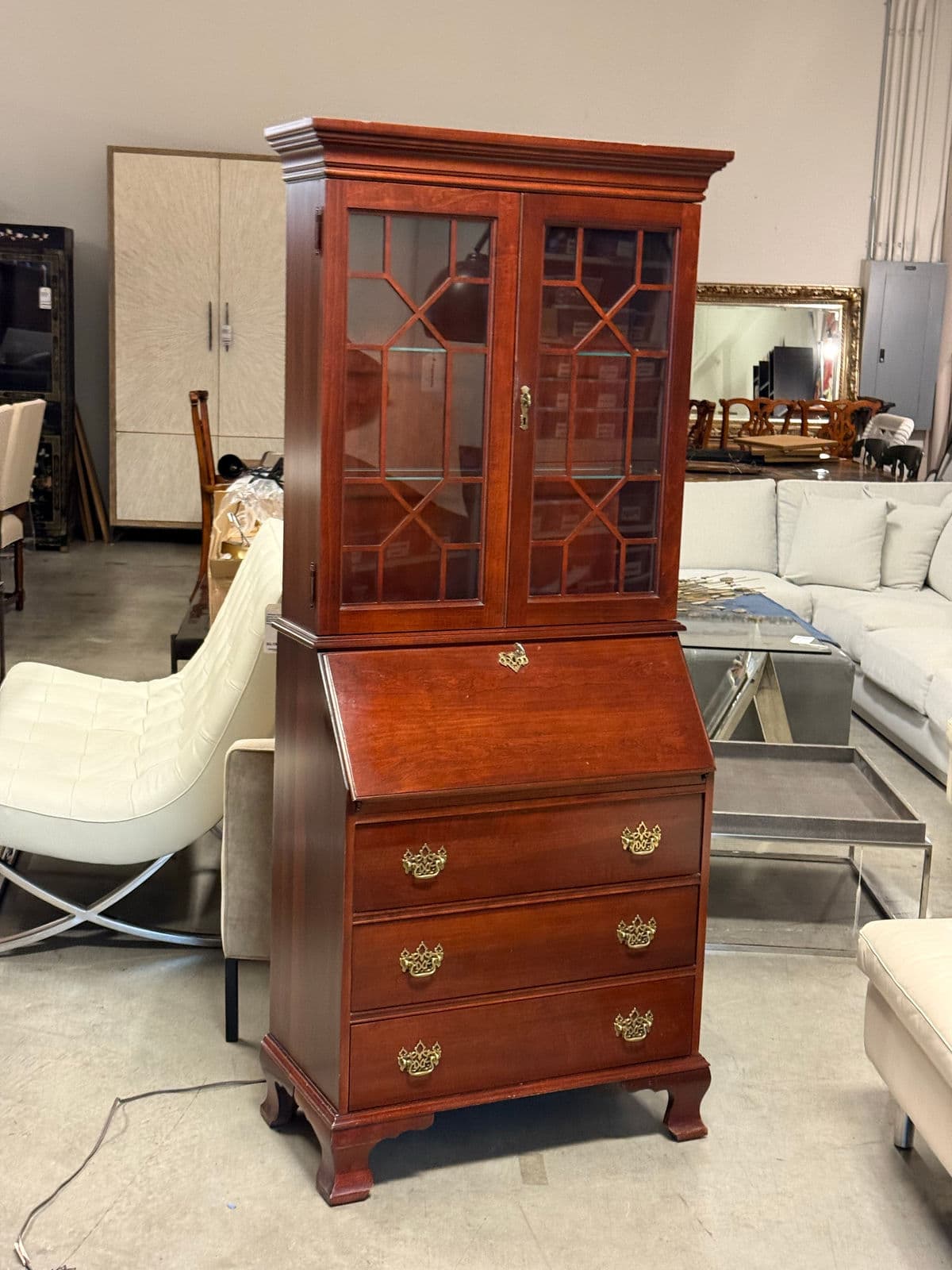 Vintage Jasper Cabinet Co. Secretary Desk + Hutch - Thumbnail 4