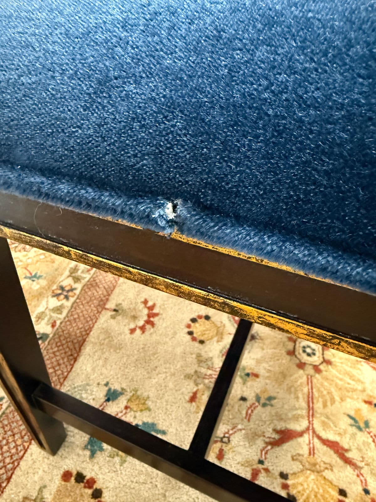 Bespoke Sapphire Velvet Bench - Thumbnail 10