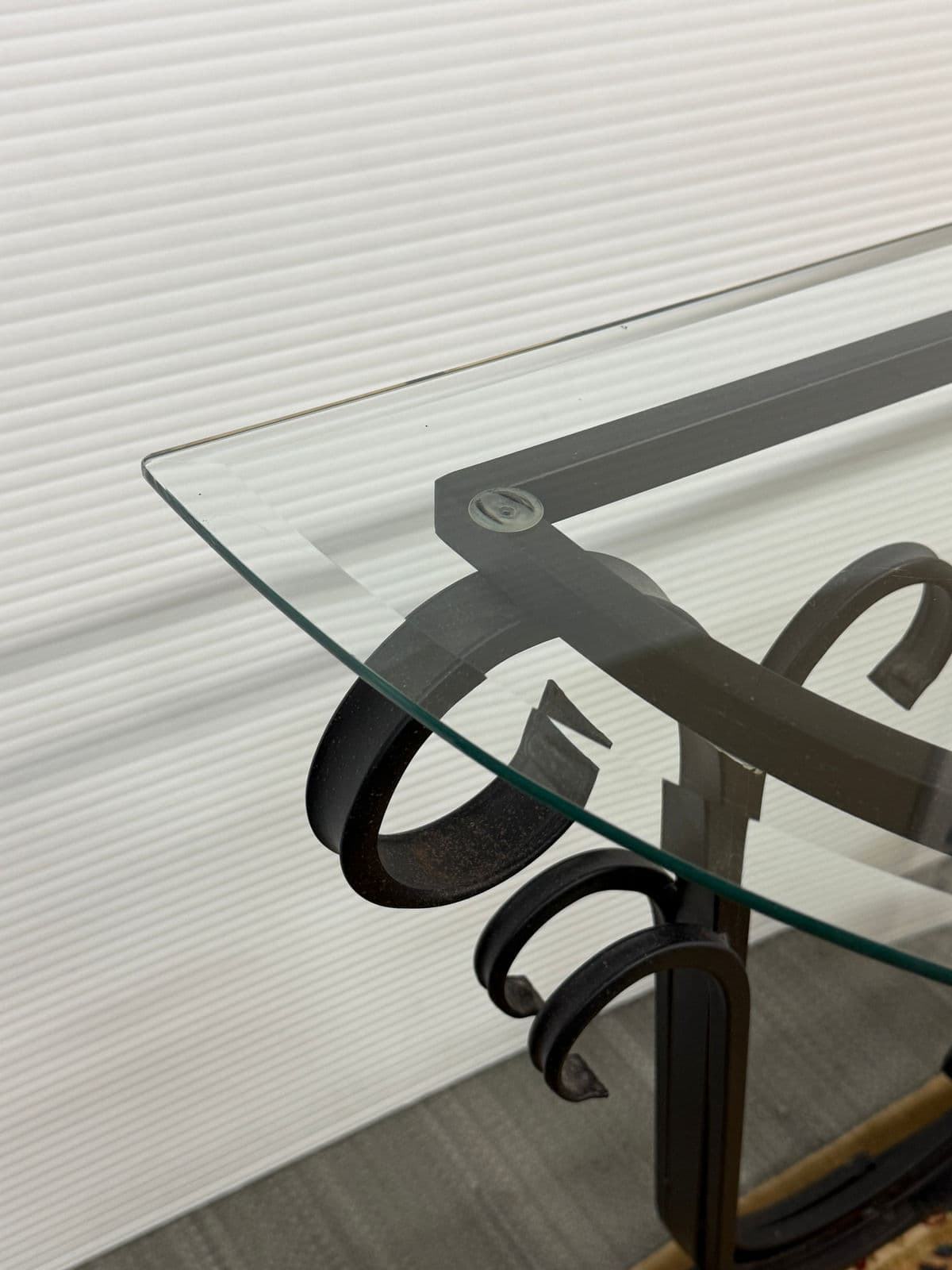 In the Style of Tommy Bahama Wrought Iron Console Table - Thumbnail 9