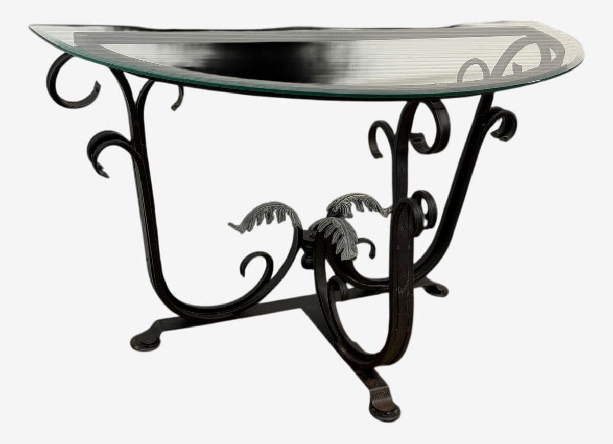 In the Style of Tommy Bahama Wrought Iron Console Table - Image 1
