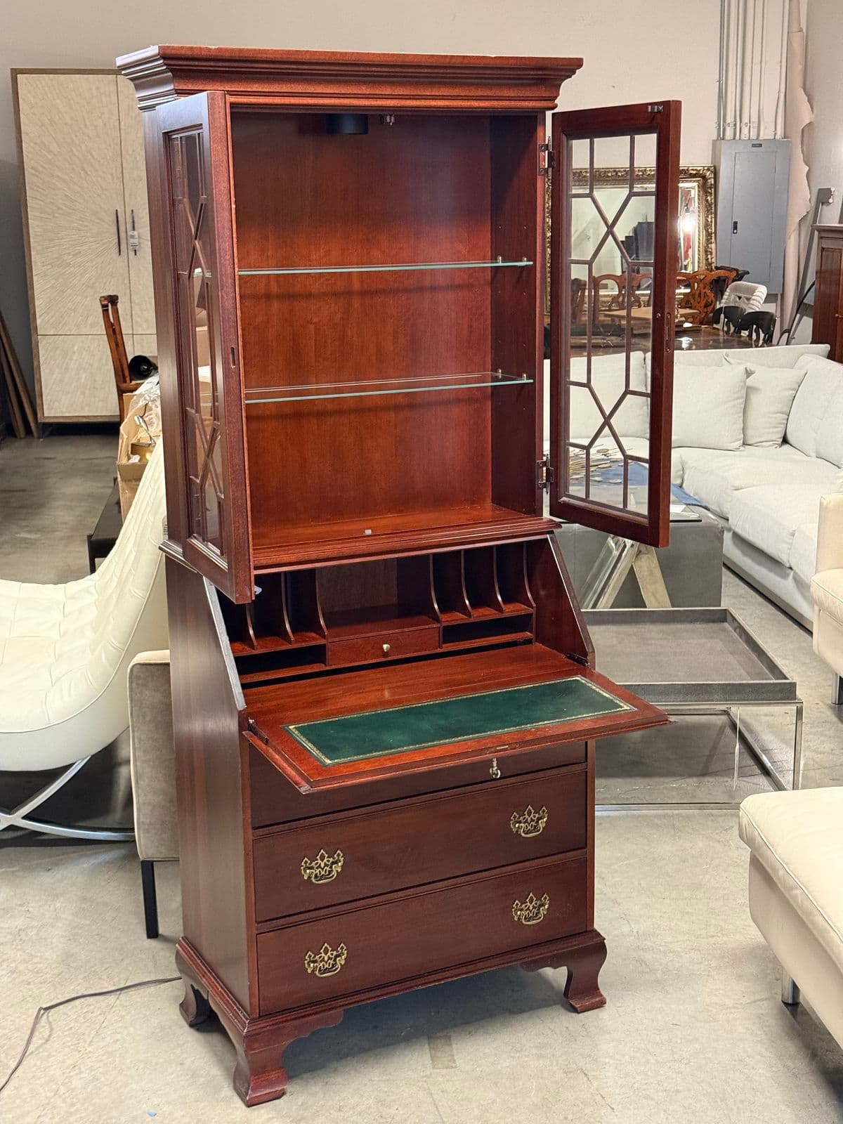 Vintage Jasper Cabinet Co. Secretary Desk + Hutch - Thumbnail 8