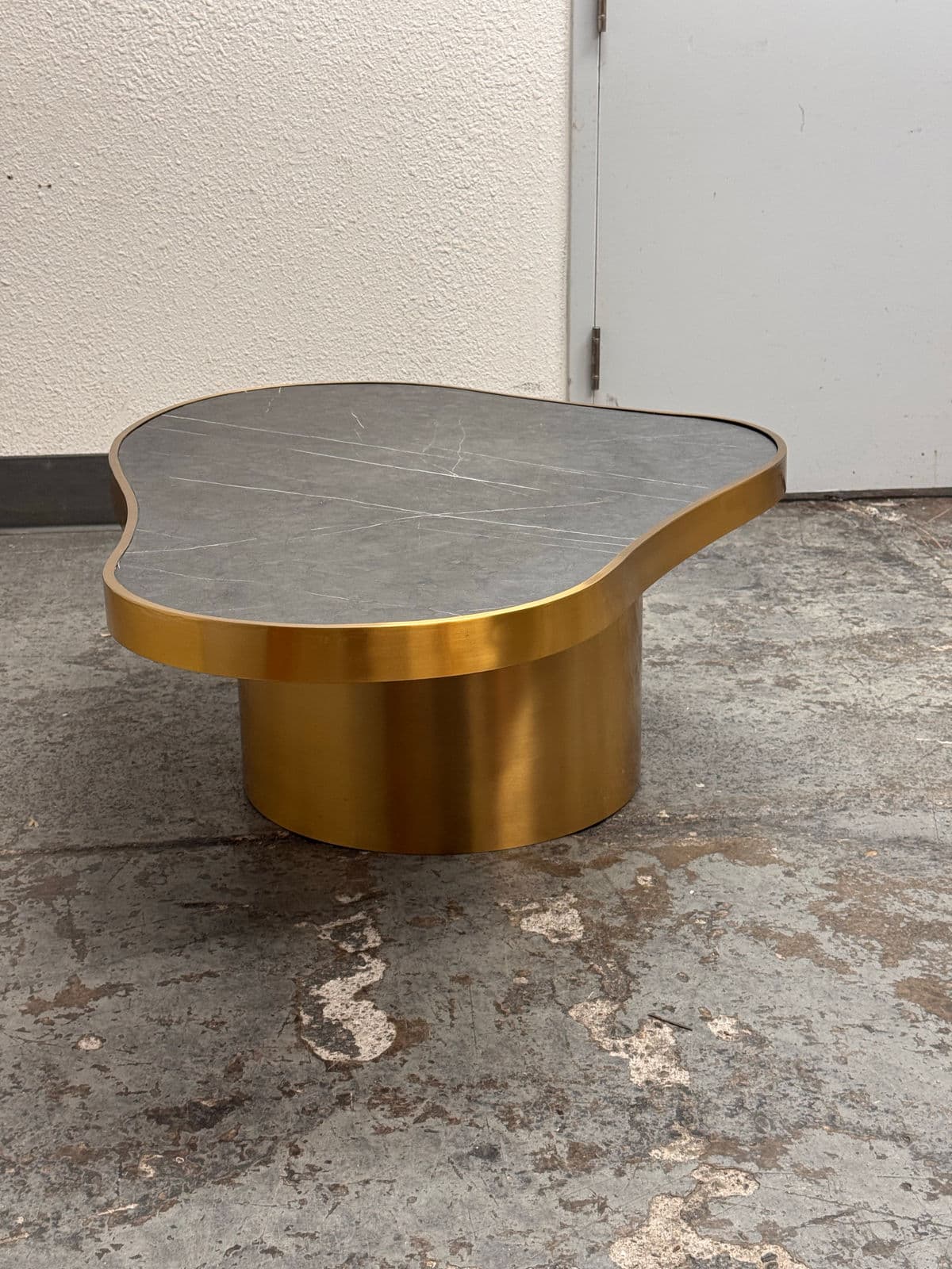 Michael Oren Design Marquina Marble Kidney Coffee Table - Thumbnail 8