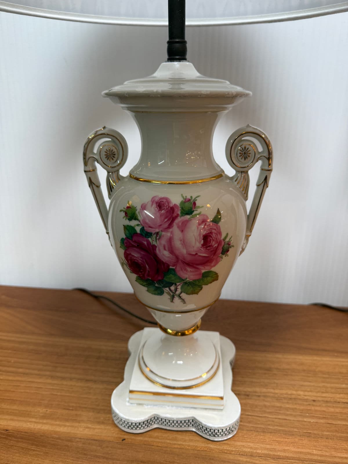 Shabby Chic Floral Urn Table Lamps, Pair - Thumbnail 4