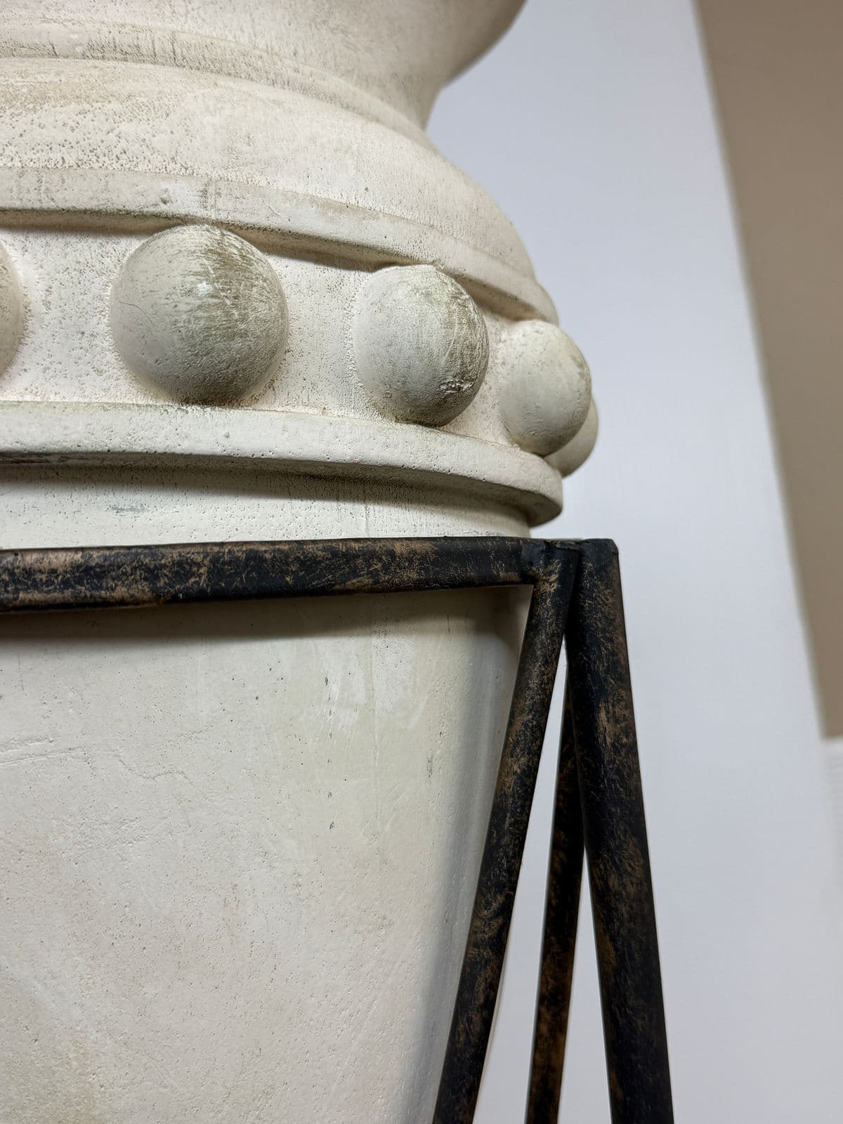 Regency Style Iron Plant Stand + Ceramic Urn, Set of Two - Thumbnail 6