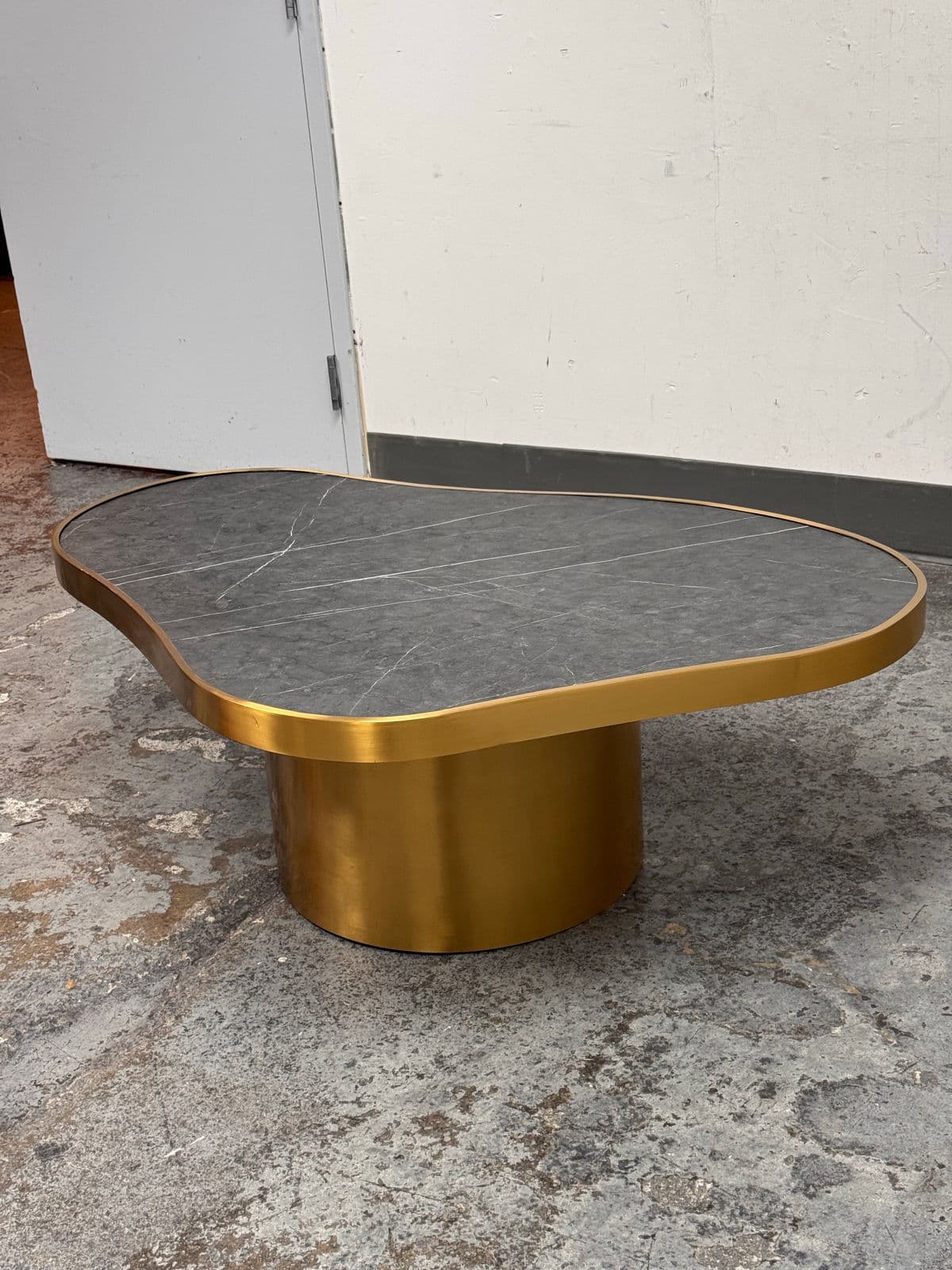 Michael Oren Design Marquina Marble Kidney Coffee Table - Thumbnail 5