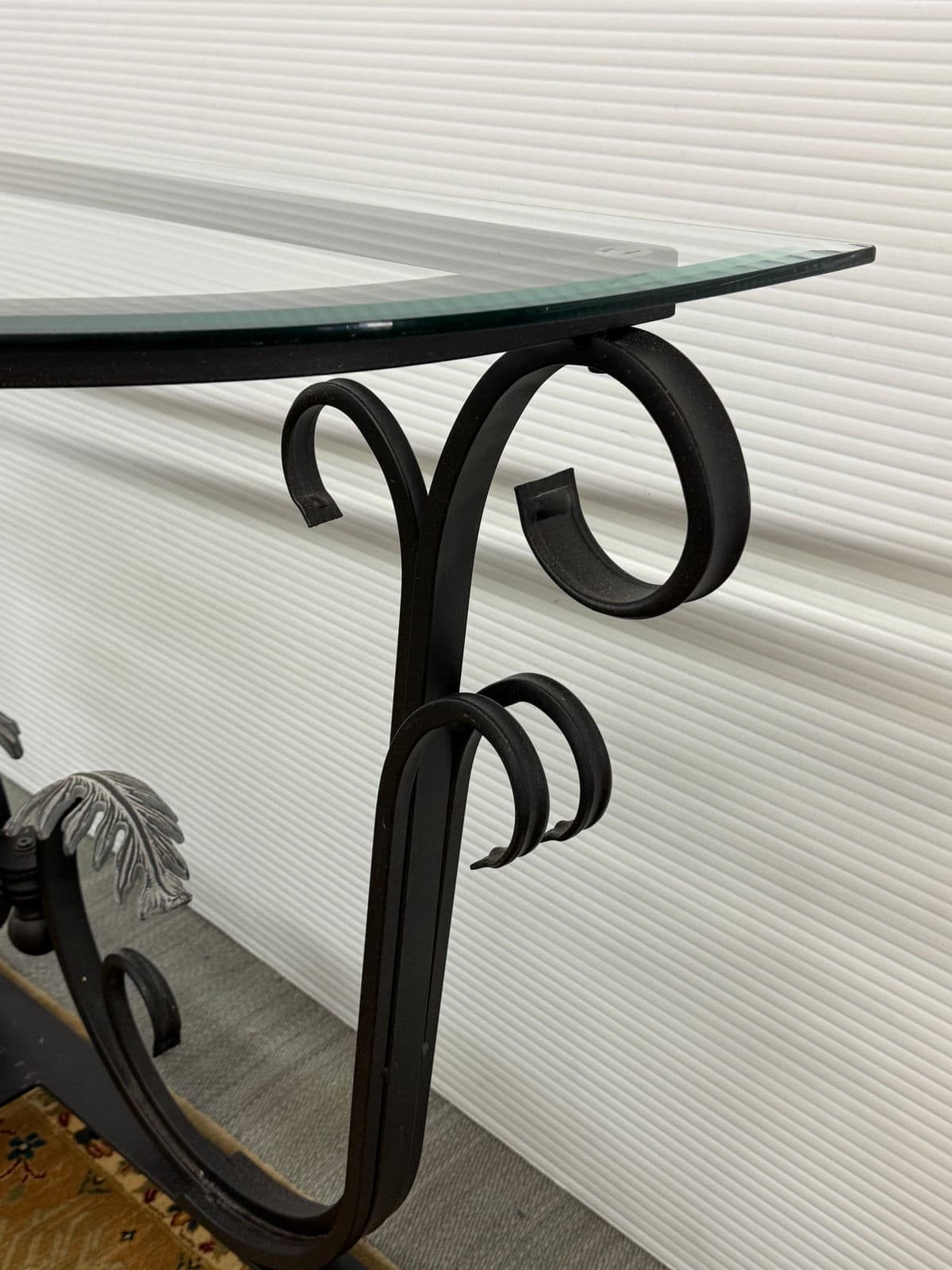 In the Style of Tommy Bahama Wrought Iron Console Table - Thumbnail 4