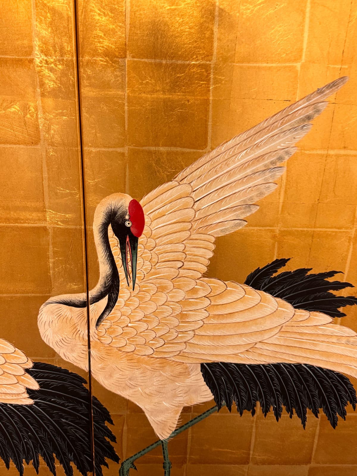 Late 20th Century Chinese Two-Panel Screen With Cranes - Thumbnail 11