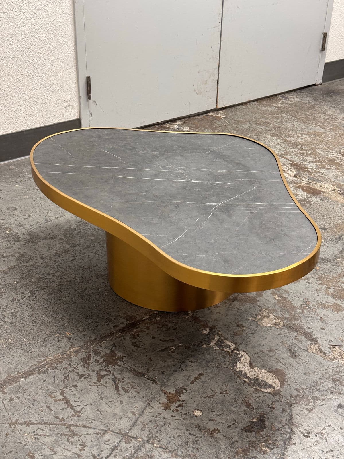 Michael Oren Design Marquina Marble Kidney Coffee Table - Thumbnail 9