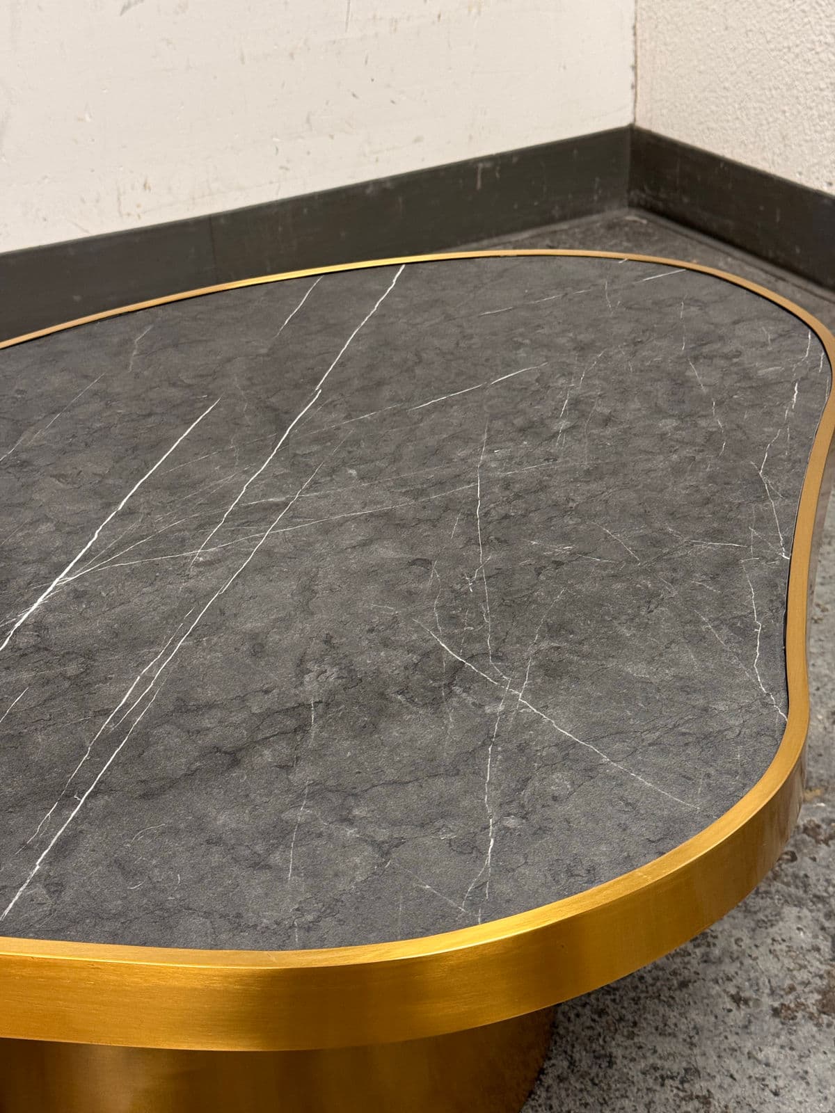 Michael Oren Design Marquina Marble Kidney Coffee Table - Thumbnail 7
