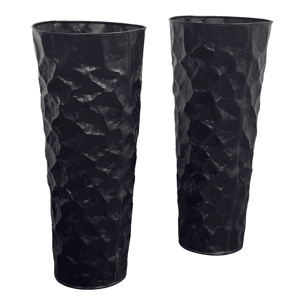 Vintage Hammered Planters, Pair - Thumbnail 2