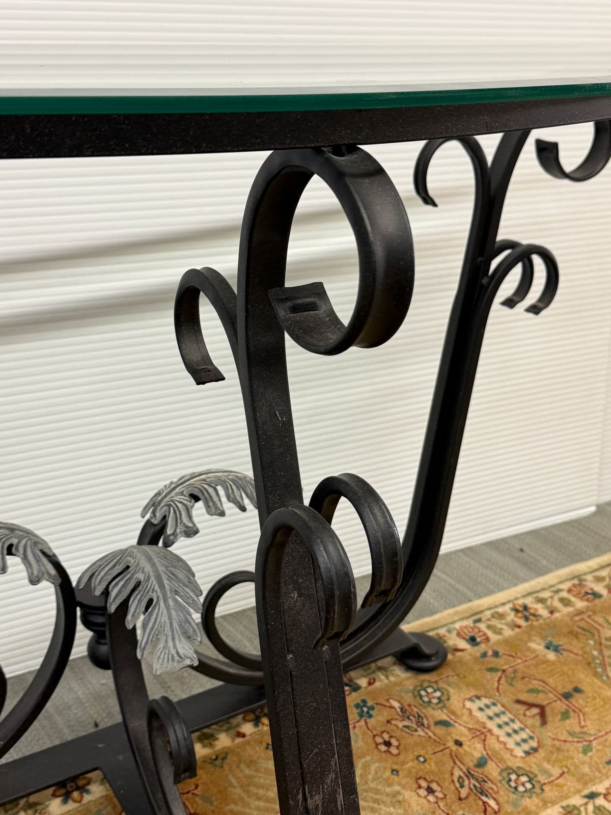 In the Style of Tommy Bahama Wrought Iron Console Table - Thumbnail 10