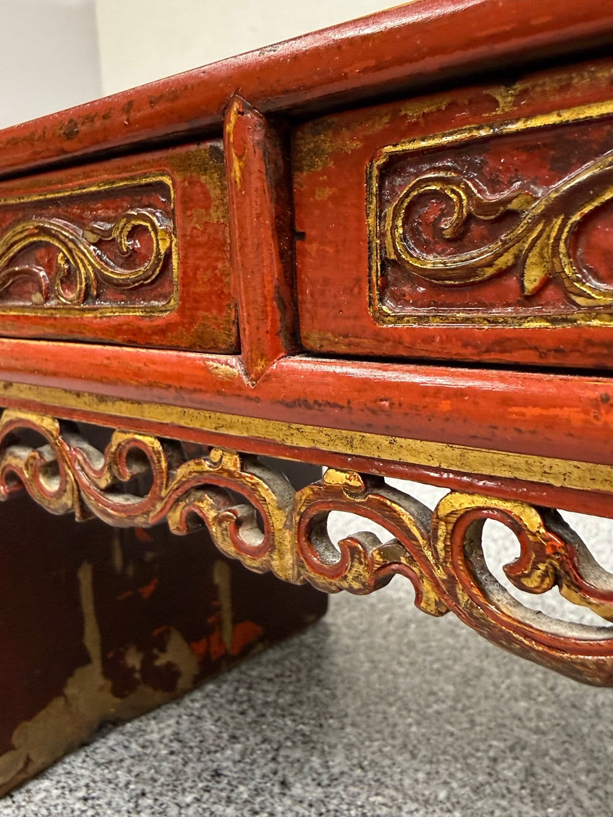 Antique Chinese Red Altar Table Box - Thumbnail 8