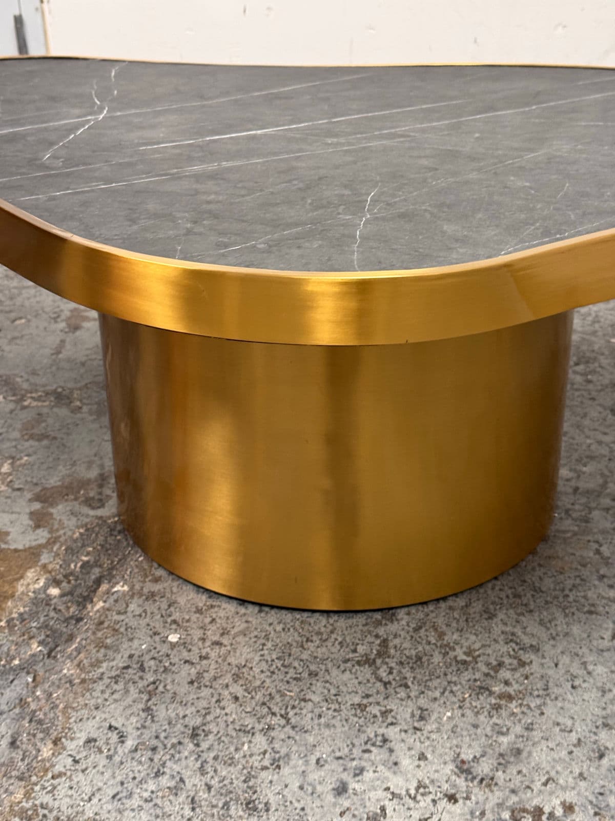 Michael Oren Design Marquina Marble Kidney Coffee Table - Thumbnail 6