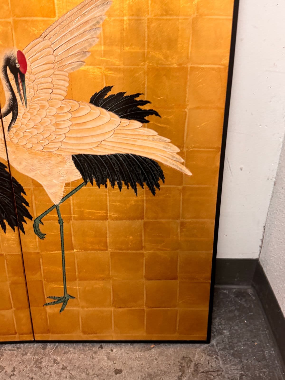 Late 20th Century Chinese Two-Panel Screen With Cranes - Thumbnail 13