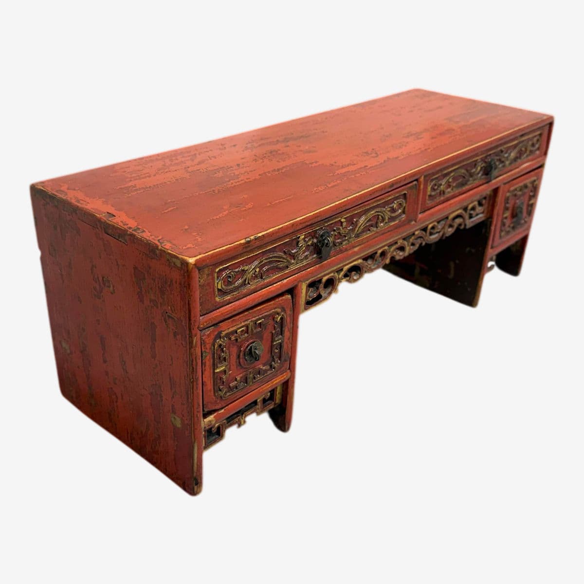 Antique Chinese Red Altar Table Box - Image 1