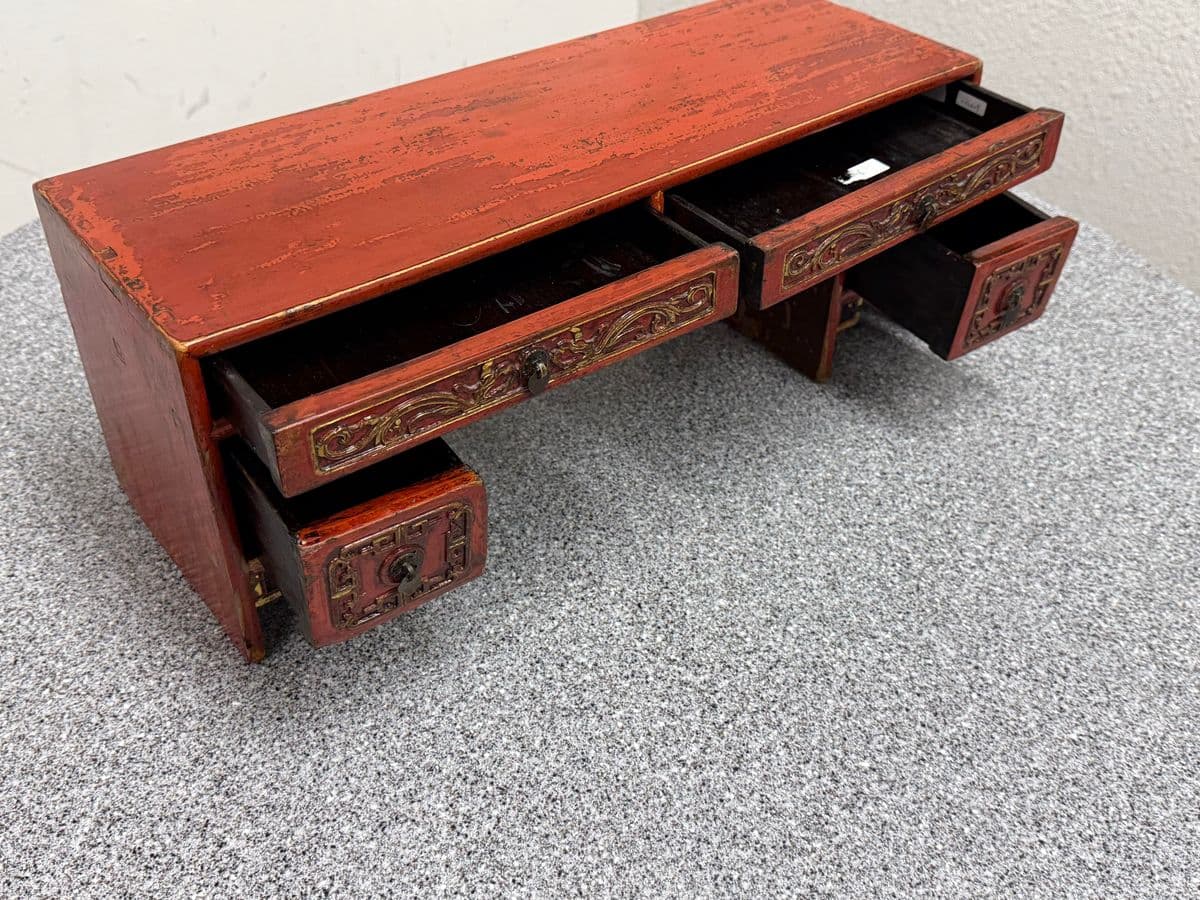Antique Chinese Red Altar Table Box - Thumbnail 12
