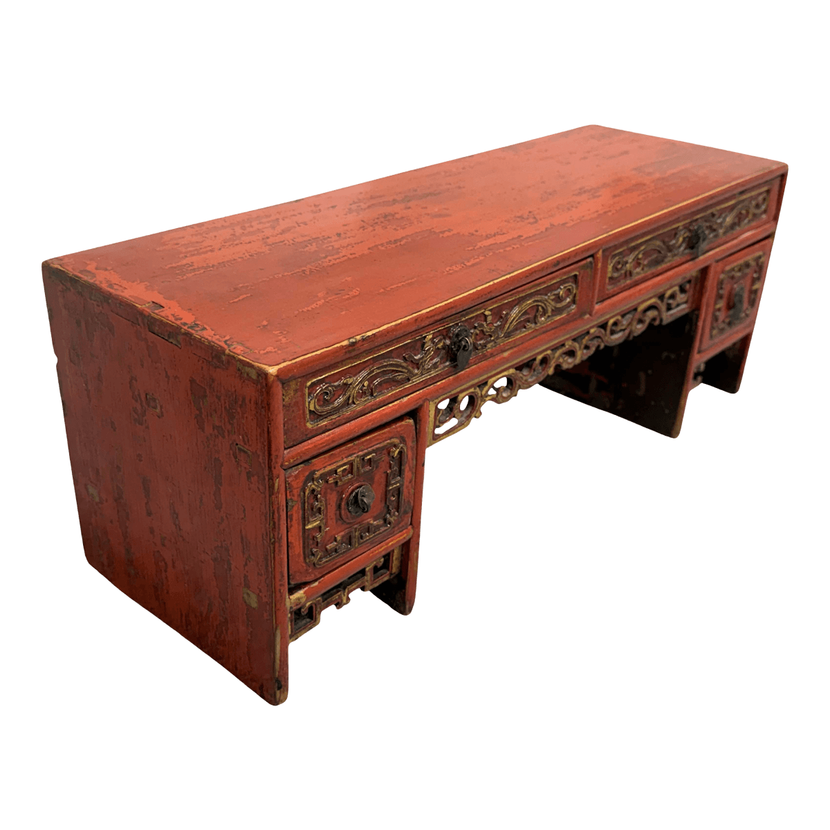 Antique Chinese Red Altar Table Box - Thumbnail 2